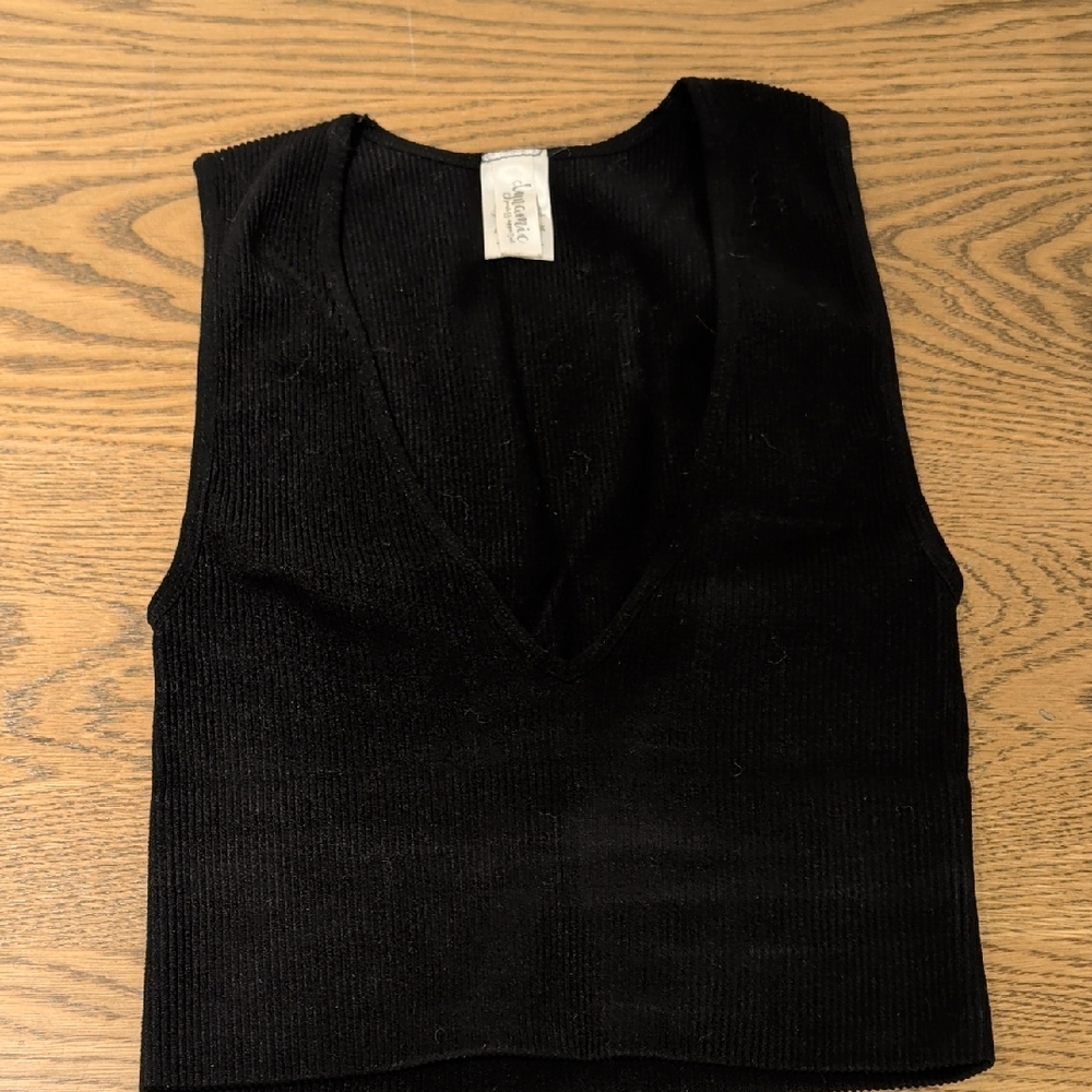 Elegant Black V-Neck Crop Top